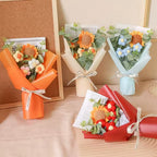Oranje boeket met zonnebloem - 22cm